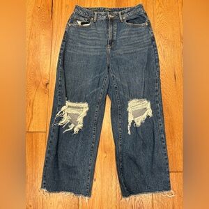 Wild Fable Blue Distressed Flare Jeans